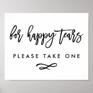 Chic Hand Lettered Wedding Happy Tears Print