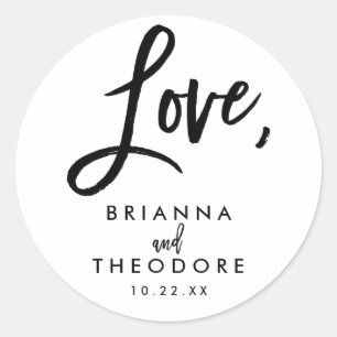 Chic Hand Lettered Wedding Love Favour Label