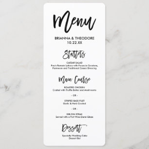 Chic Hand Lettered Wedding Menu