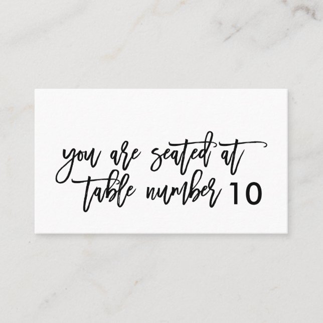 Chic Hand Lettered Wedding Place Card (Front)