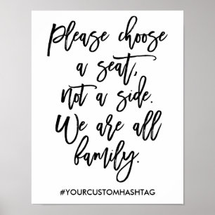 Chic Hand Lettered Wedding Please Choose A Seat Poster