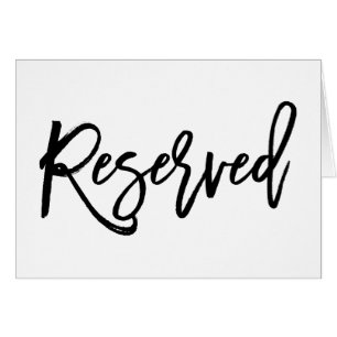 Chic Hand Lettered Wedding Reserved Sign Folded