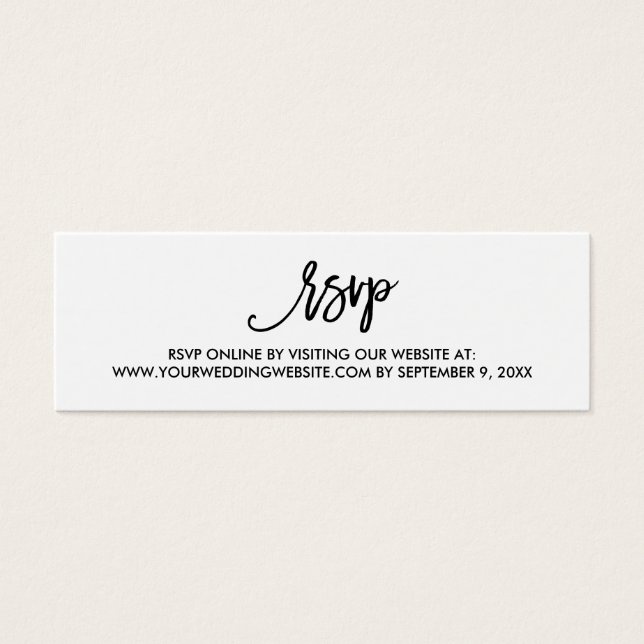 Chic Hand Lettered Wedding RSVP Online Card (Front)