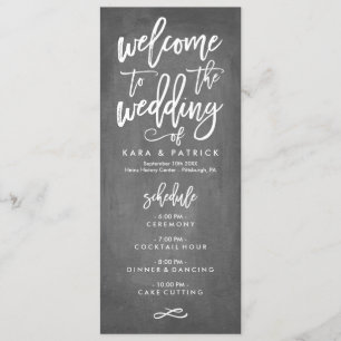 Chic Hand Lettered Wedding Schedule and Program Programme