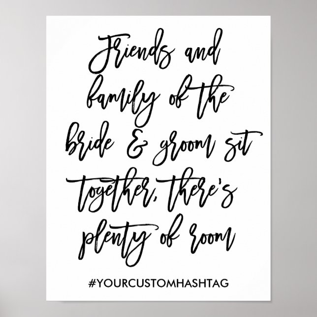 Chic Hand Lettered Wedding Seating Sign (Front)