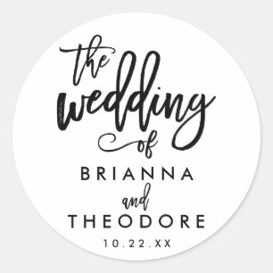 Chic Hand Lettered Wedding Sticker