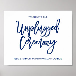 Chic Hand Lettered Wedding Unplugged Ceremony Sign