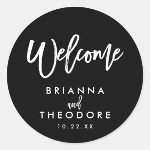 Chic Hand Lettered Wedding Welcome Sticker
