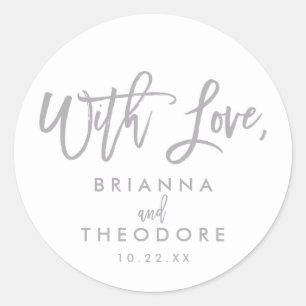 Chic Hand Lettered Wedding With Love Favour Label