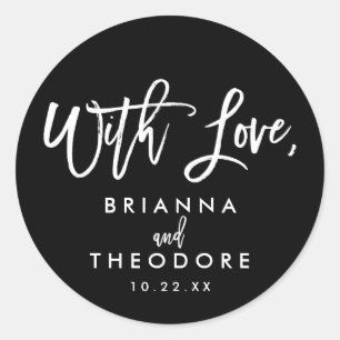Chic Hand Lettered Wedding With Love Favour Label