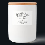 Chic Hand Lettered Wedding With Love Food Label<br><div class="desc">Label that says "With Love" in a stylish brush script. Personalise with your names and date.</div>