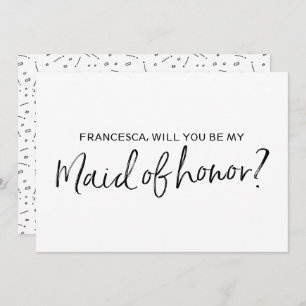 Chic Hand lettered "Will you be my maid of honor" Invitation