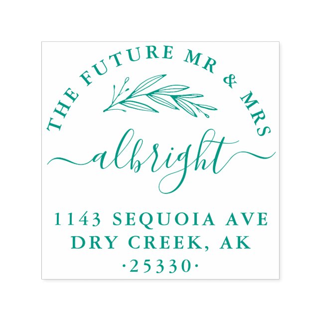 Chic Hand Written Script Future Mr & Mrs Address Self-inking Stamp (Design)