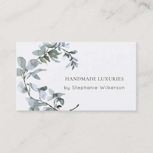 Chic Handmade Elegant Watercolor Business Card (Front)