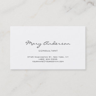 Chic Handwrite Script White Trendy Business Card