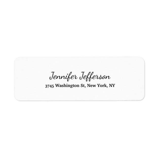 Chic Handwriting Script Creative Plain Black White (Front)