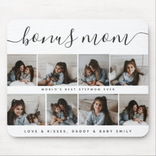 Chic Handwritten Black & White Photo Mothers Day Mouse Mat