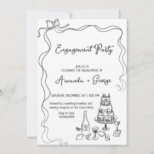 Chic Handwritten Engagement Announcement wedding