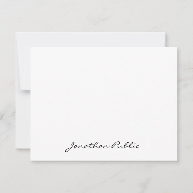 Chic Handwritten Script Name Text Simple Design Card (Front)