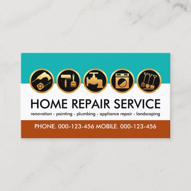 Chic Handyman Tools Contractor Business Card (Front)