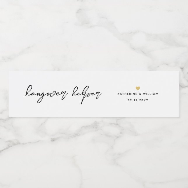  Chic Hangover Helper   Water Bottle Label (Single Label)