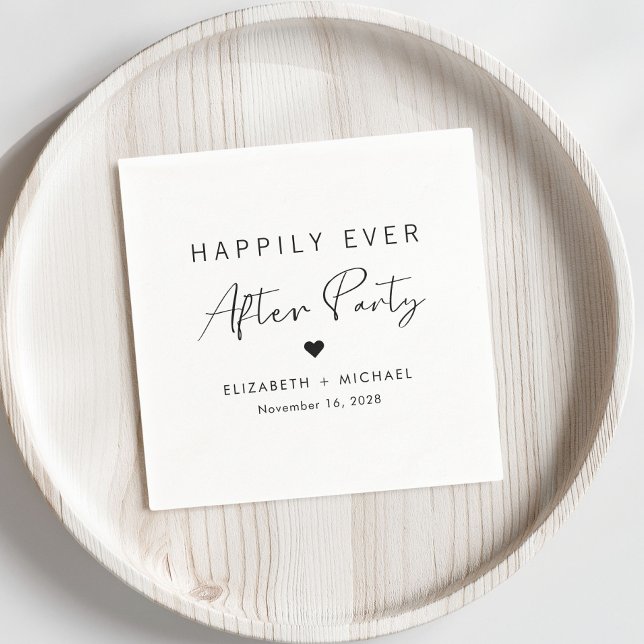 Chic Happily Ever After Party Wedding Reception Napkin (Creator Uploaded)