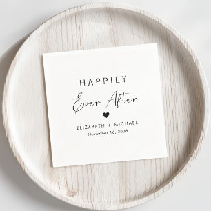 Chic Happily Ever After Wedding Napkin