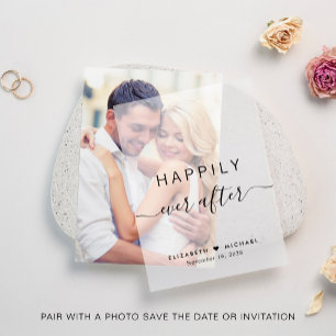 Chic Happily Ever After Wedding Vellum Invitations