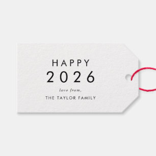 Chic Happy 2025 New Year Family Holiday Gift Tags