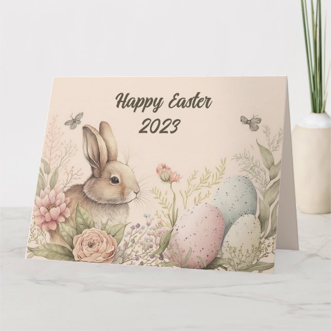 Chic happy Easter 2023 customisable card (Front)