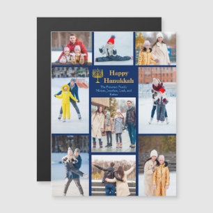 Chic Happy Hanukkah Family Photo Collage Magnet