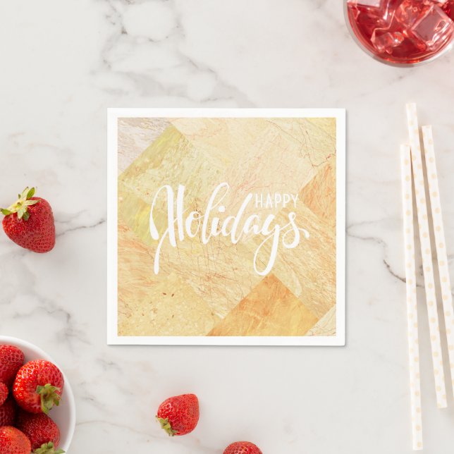 Chic Happy Holidays Champagne Napkin (Insitu)