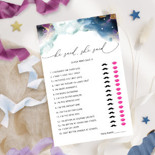 Chic He Said She Said Celestial Bridal Shower Game