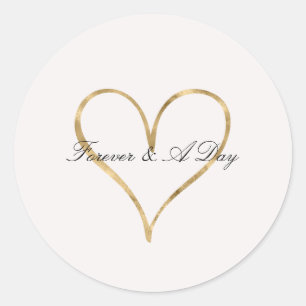 Chic Heart of Gold Classic Round Sticker