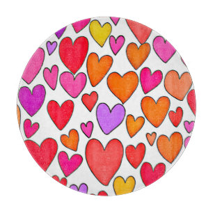 Chic Hearts Elegance: Blissful Love Cutting Board