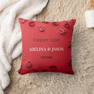 Chic hearts Love Custom Name Valentines Day 2025 Cushion