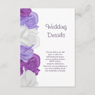 Chic Heirloom Roses Wedding Details Enclosure Card