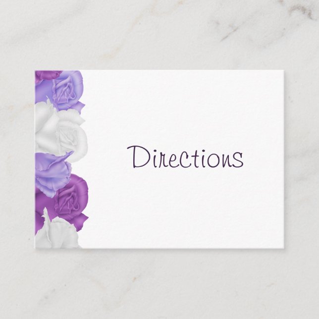 Chic Heirloom Roses Wedding Directions Enclosure Card (Front)