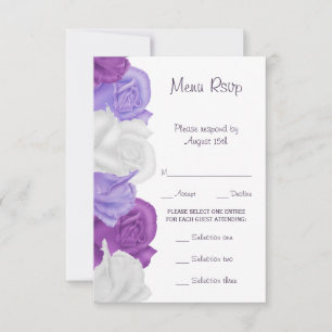 Chic Heirloom Roses Wedding Menu RSVP