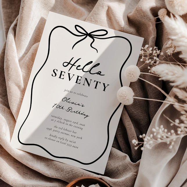 Chic Hello Seventy' 70th Birthday Party Invitation (Creator Uploaded)