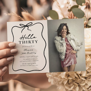 Chic Hello Thirty' Photo 30th Birthday Party Invitation
