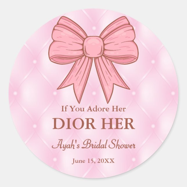 Chic High End Perfume Theme Pink Party Favour Classic Round Sticker (Front)