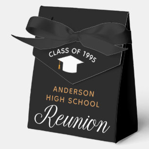 Chic High School Reunion Black Gold Party Favour Box