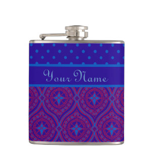 Chic Hip Flask to Personalise: Purple and Blue