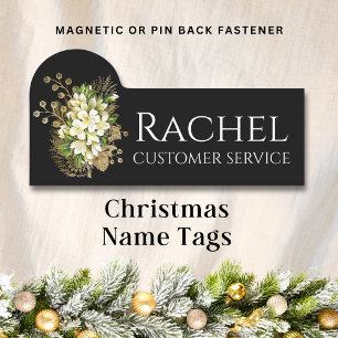 Chic Holiday Floral Bouquet Personalised Name Name Tag