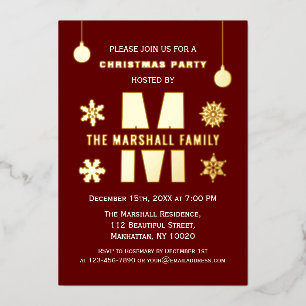 Chic Holiday Party Monogram Merry Christmas Balls