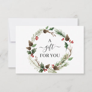 Chic Holly Berry & Leaves Wreath Gift Certificate