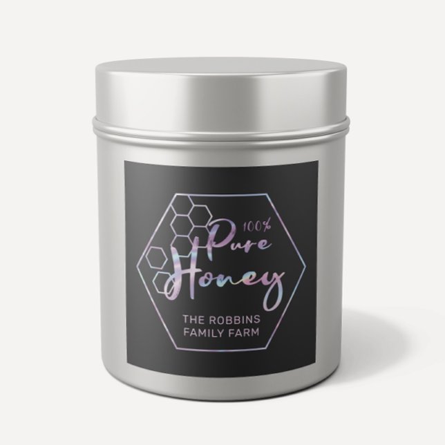 Chic Holographic 100% Pure Honey Jar Labels (Creator Uploaded)