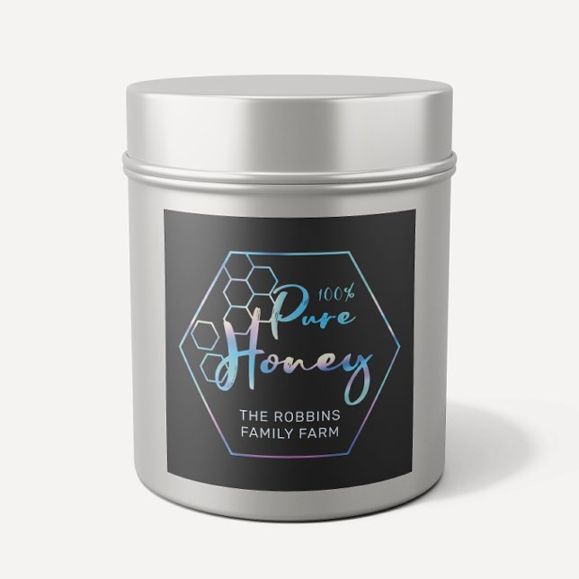 Chic Holographic 100% Pure Honey Jar Labels (Creator Uploaded)