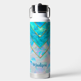 Chic holographic girly stylish blue water bottle